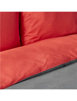 NAU PRUVA RED/ANTHRACITE DUVET COVER SET QUEEN SIZE - QUEEN SIZE
