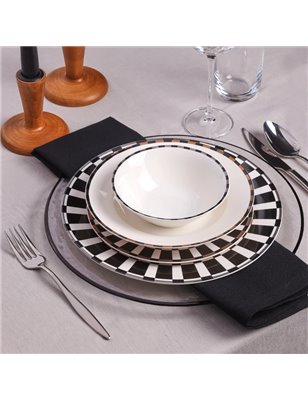 Karaca Aries Black 24 Pcs Dinnerware Set | Enplus Home