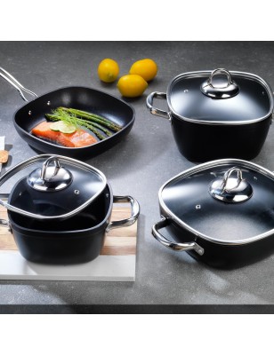 SCHAFER GASTRONOMIE MASTER GRANITE POT SET-7 PCS.-BLACK | Enplus Home