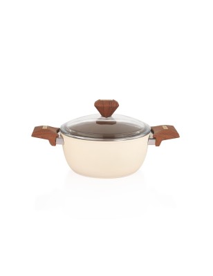 Schafer Jasmine Ceramic Cookware Set 7 Pieces-Cream | Enplus Home