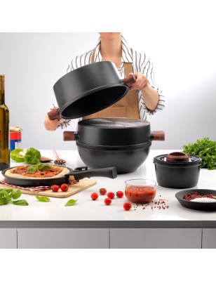 Schafer Matrix Cast Iron Cookware Set 8 Pieces-Black | Enplus Home
