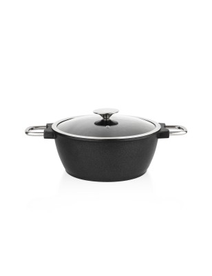 Schafer Black Mirror Cast Aluminum Cookware Set 7 Pieces-Black