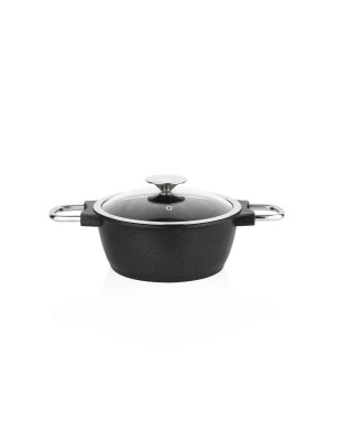 Schafer Black Mirror Cast Aluminum Cookware Set 7 Pieces-Black