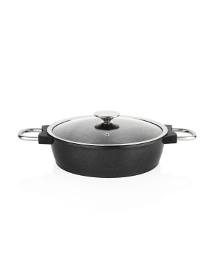 Schafer Black Mirror Cast Aluminum Cookware Set 7 Pieces-Black