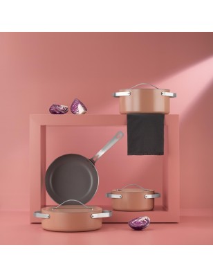 Schafer Moonlight Ceramic Cookware Set 7 Pieces-Rosegold | Enplus Home