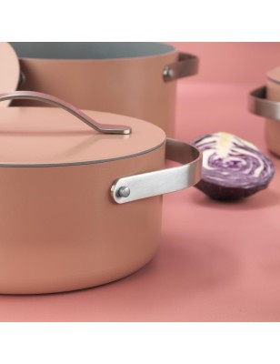 Schafer Moonlight Ceramic Cookware Set 7 Pieces-Rosegold | Enplus Home