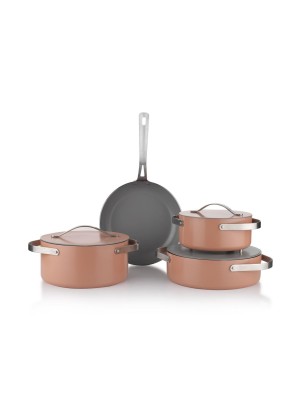 Schafer Moonlight Ceramic Cookware Set 7 Pieces-Rosegold | Enplus Home